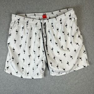 Nonwe flamingo short men’s size 40 white black trunks swim